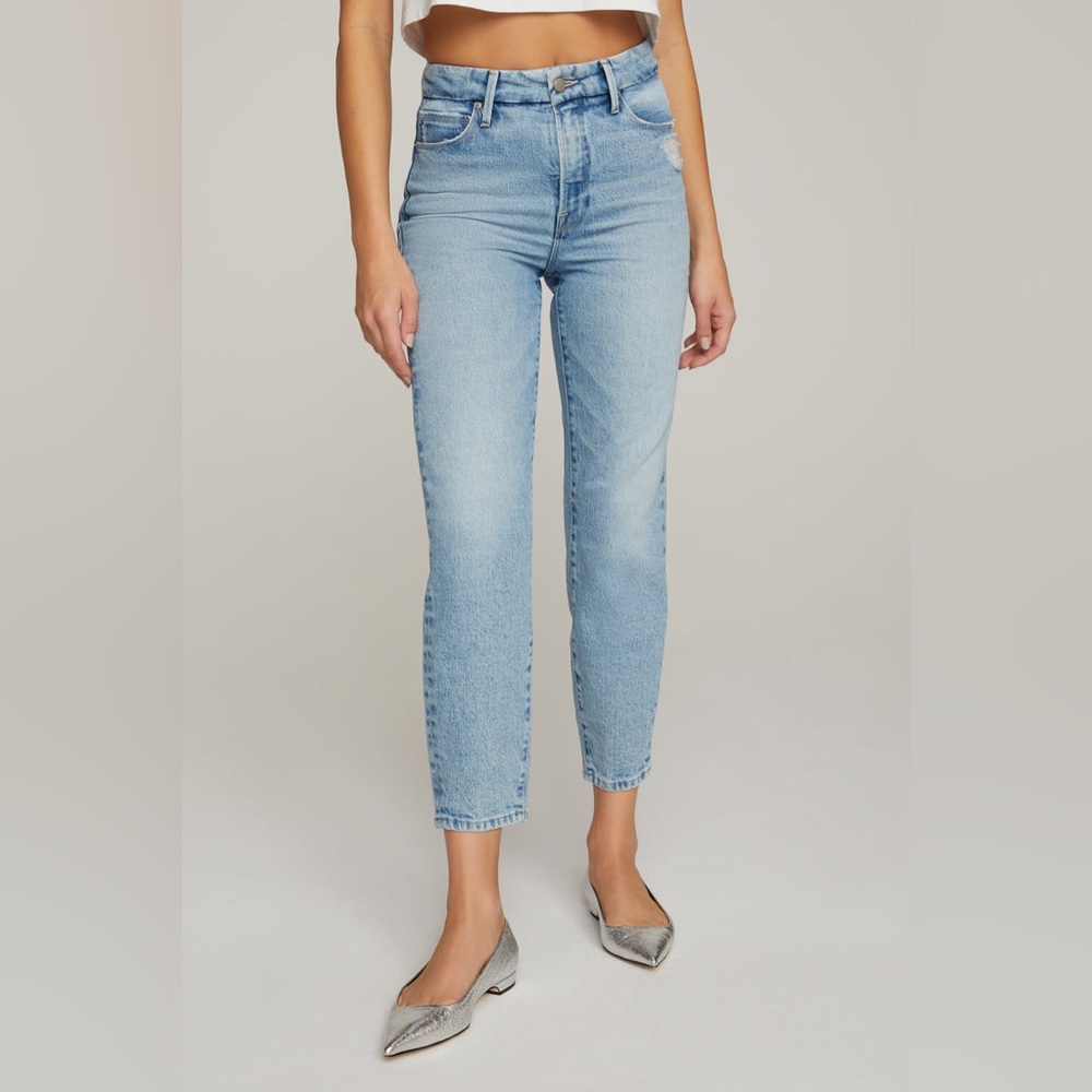 Good American Good Mom Jeans size 0/25 inseam 27 1/2”